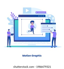 Flat design motion graphic concept. Illustration for websites, landing pages, mobile applications, posters and banners.