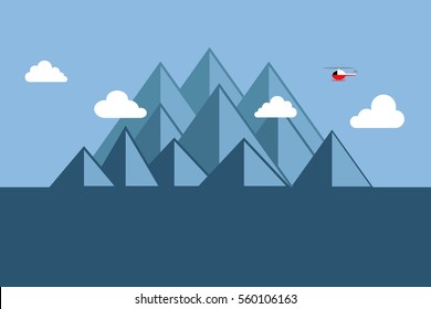 flat design of mountain with copy space