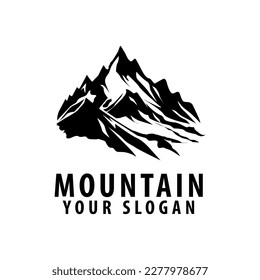FLAT DESIGN MOUNTAIN LOGO ISOLATED ON WHITE BACKGROUND
