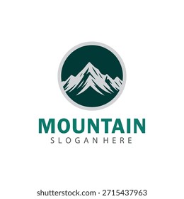 Flat Design Mountain Symbol Logo Vector Icon For Modern Outdoor Brand Identity