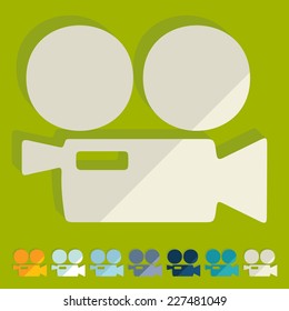Flat design: movie camera