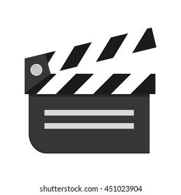 flat design movie clapperboard icon vector illustration