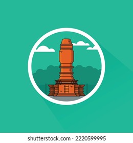 Flat Design of Muara Takus Temple, can be used as Sticker, Logo and Poster
