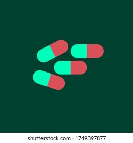 Flat Design of Multicolored Pills