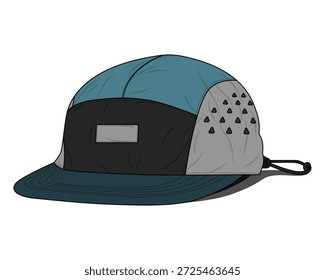 Diseño plano Multi-Panel Camper Cap con cordón ajustable