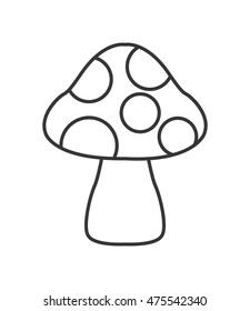 flat design mushroom spots icon vector illustration