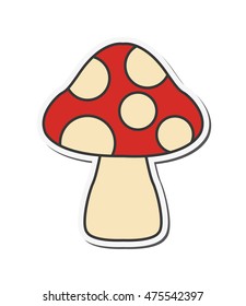 flat design mushroom spots icon vector illustration