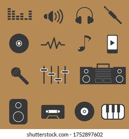 Flat Design of Music Icons 