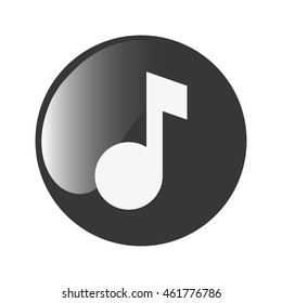 flat design music note icon vector illustration