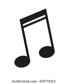 flat design music note icon vector illustration