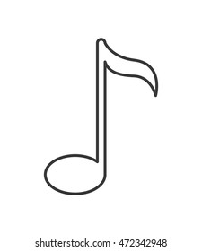 flat design music note icon vector illustration