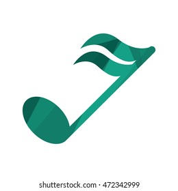 flat design music note icon vector illustration