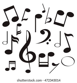 flat design music note icon vector illustration