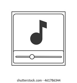 flat design music note in player icon vector illustration