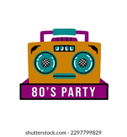 Flat Design Music Player Icon Vector Illustration