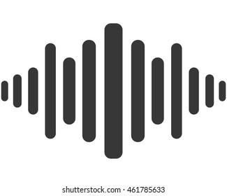 Flat Design Music Soundwave Icon Vector Illustration