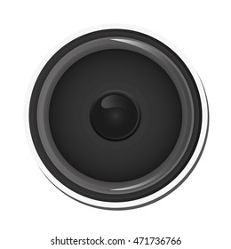 flat design music speaker icon vector illustration