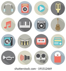 Flat Design Musical Icons 