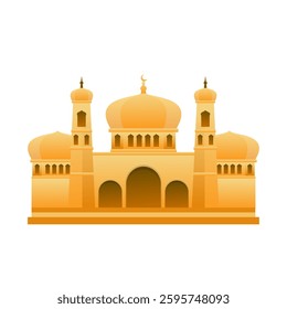 Flat design of Muslim mosque. Beautiful Islamic temple