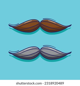 Flat design of mustache vector illustration icon mascot with isolated layers that can be easy to used.