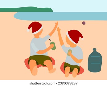flat design my holiday vector illustration
