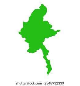 Flat design Myanmar map icon. Vector.