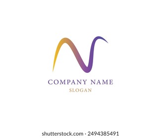 Diseño plano n logo Plantilla Vector
