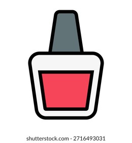 Icono de esmalte de uñas de diseño plano. Vector.