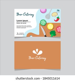 Flat Design Name Card Catering