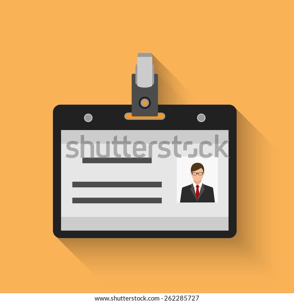 Flat design
name tag badge template with
shadow