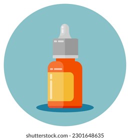 Diseño plano de gotas nasales para medicamentos y atención de la salud. Ilustración para sitios web, páginas de inicio, aplicaciones móviles, afiches y banners. Ilustración vectorial plana de moda