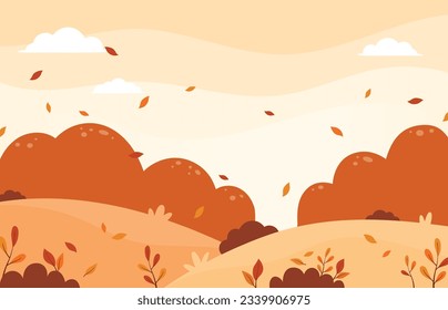 Flat design of natural autumn landscape background illustration