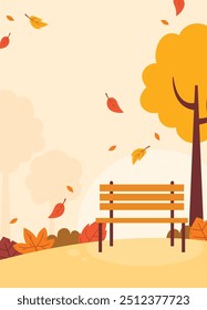 Diseño plano de ilustración de fondo de retrato de otoño natural