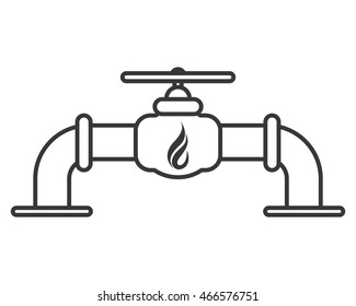 Flat Design Natural Gas Pipeline Icon Vector Illustration