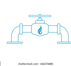 Flat Design Natural Gas Pipeline Icon Vector Illustration