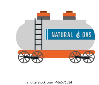flat design natural Gas Truck icon vector illustration