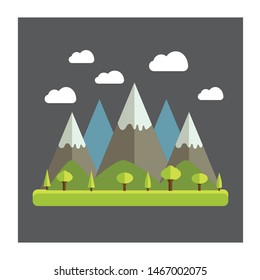Flat Design Nature Landscape Illustration