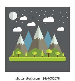 Flat Design Nature Landscape Illustration