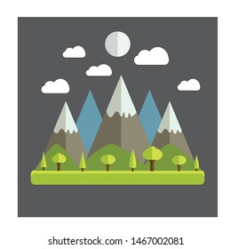 Flat Design Nature Landscape Illustration