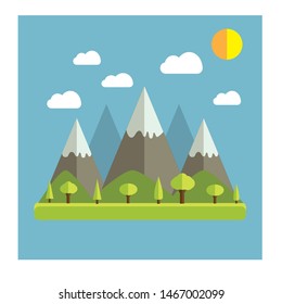 Flat Design Nature Landscape Illustration
