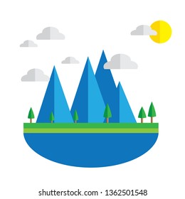 Flat Design Nature Landscape Vector