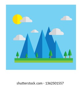 Flat Design Nature Landscape Vector