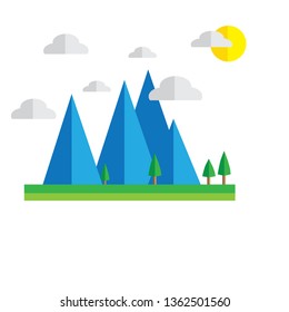 Flat Design Nature Landscape Vector