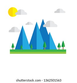 Flat Design Nature Landscape Vector