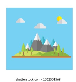 Vector paisajístico de diseño plano