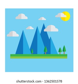 Flat Design Nature Landscape Vector