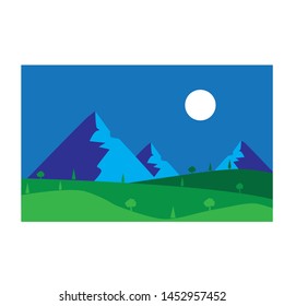 Flat Design Nature Landscape Vector