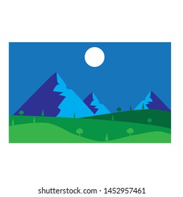 Flat Design Nature Landscape Vector