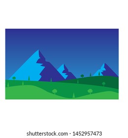 Flat Design Nature Landscape Vector
