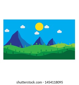 Flat Design Nature Landscape Vector